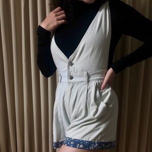 Custom made vintage denim romper